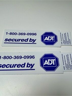 ADT Secured By Sticker - Blue and White Set of 2